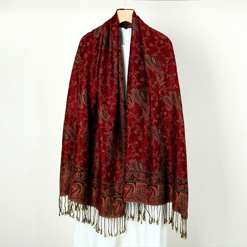 Women's Jacquard Imitation Cashmere Shawl Wrap Long Scarf