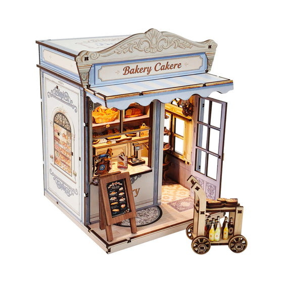 DIY Wooden Bakery Cabin Model with Light product image 1