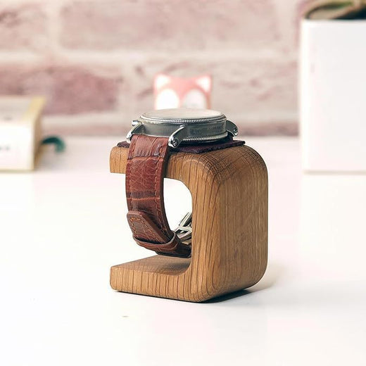 Wooden Watch Display Stand with Leather Base product image 4