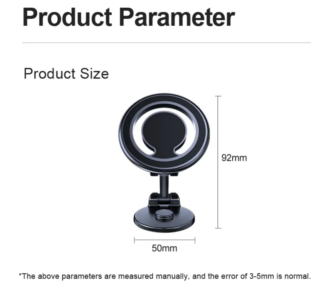 Magnetic car phone mount on dashboard