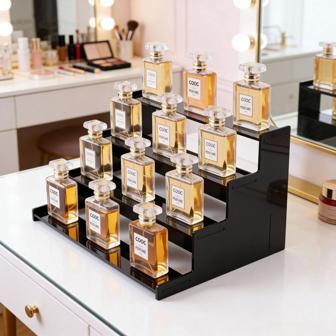 Acrylic Tiered Display Stand for Cosmetics and Collectibles