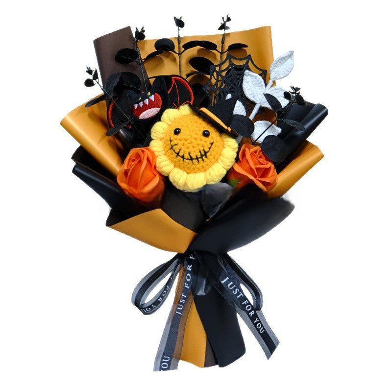 Handmade Yarn Crocheted Sunflower Bouquet Artificial Knitted Flower Creative Gift