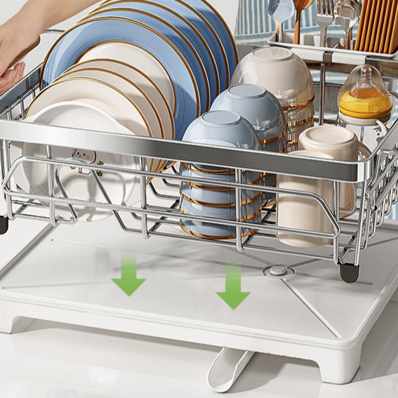 Stainless steel dish and bowl storage rack