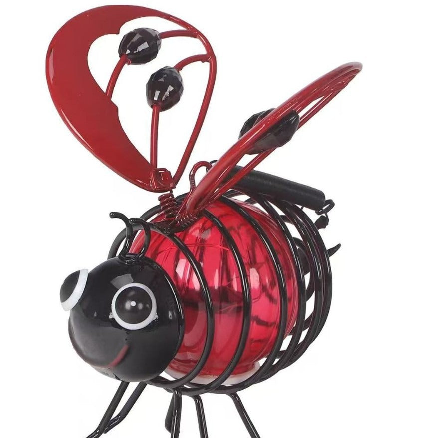 Solar Powered Bee Iron Art LED Garden Light