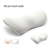 Ergonomic Memory Foam Lumbar Pillow for Back - Medium Soft Knit Fabric Cover, Removable, Ideal for Car Seat, Office Chair