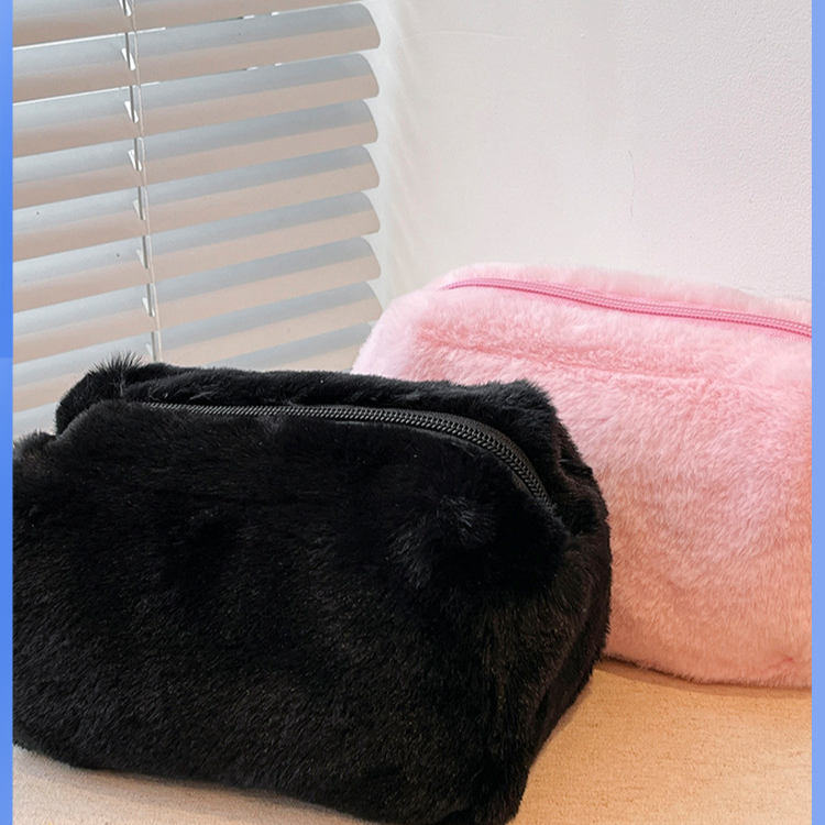 Large Capacity Soft Plush Cosmetic Storage Bag