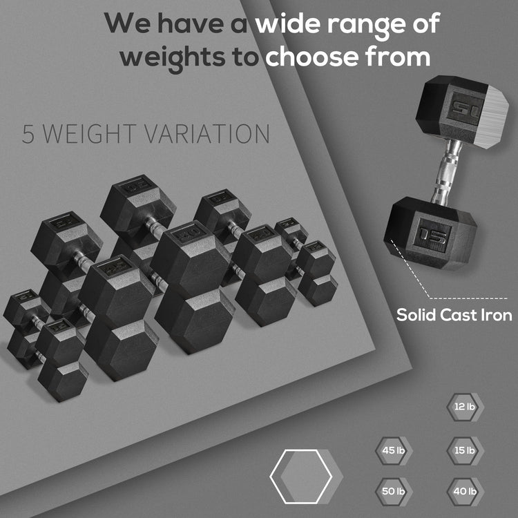 Hex dumbbell rubber-coated finish surface texture