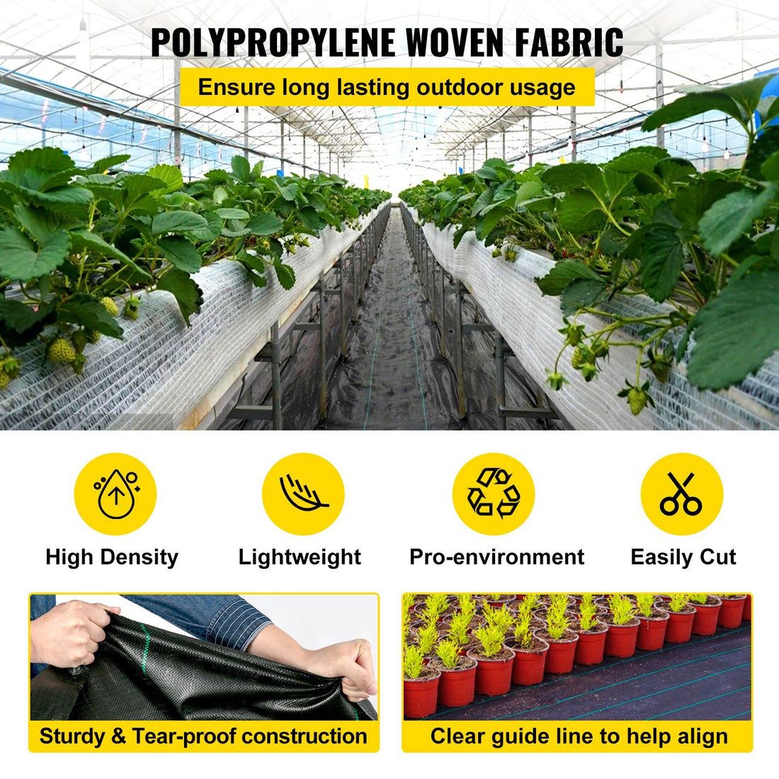 2x3FT Weed Barrier Fabric 300FT angle detail view