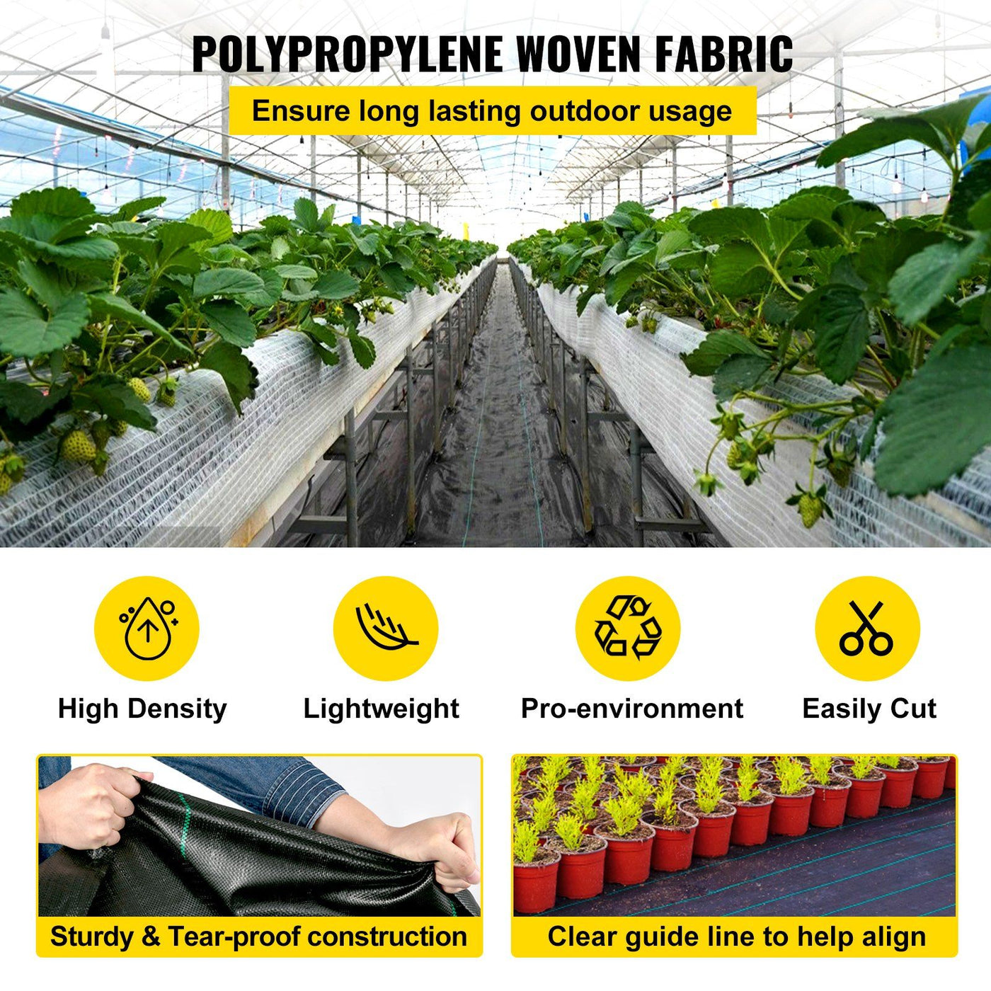2x3FT Weed Barrier Fabric 300FT angle detail view