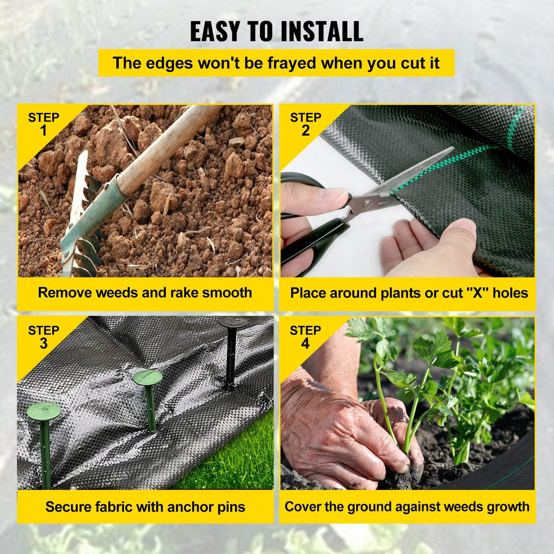 2x3FT Weed Barrier Fabric 300FT in-use view