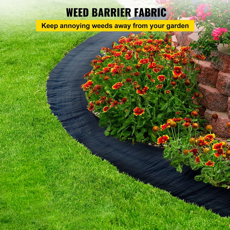 Roll of weed barrier landscape fabric for flower beds and garden borders