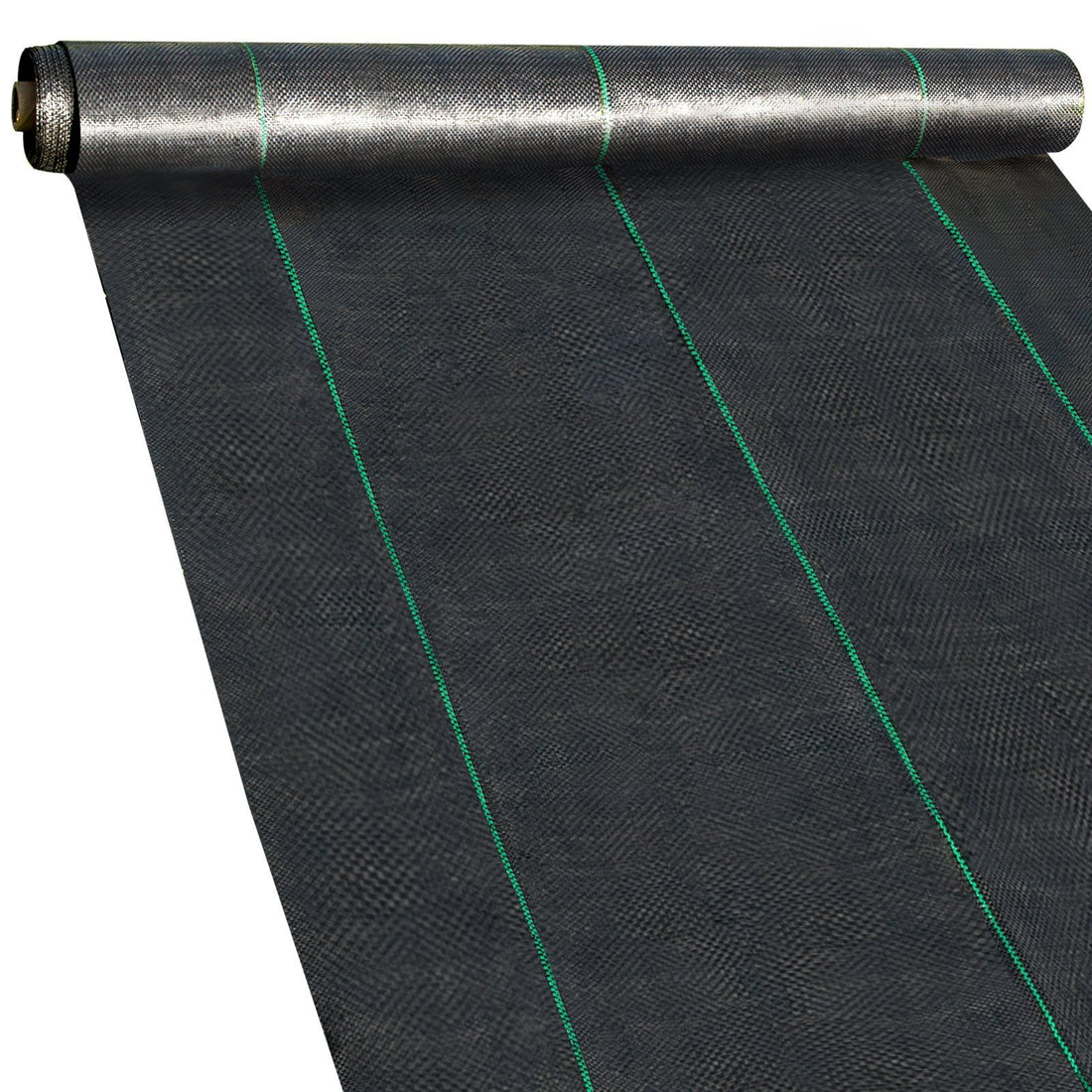 Roll of weed barrier landscape fabric for flower beds and garden borders - detail view