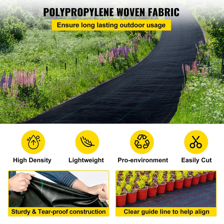 Roll of weed barrier landscape fabric for flower beds and garden borders - close-up detail