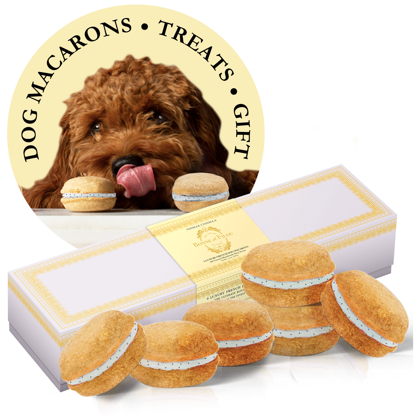 Bonne et Filou Dog Macarons - Box of 6