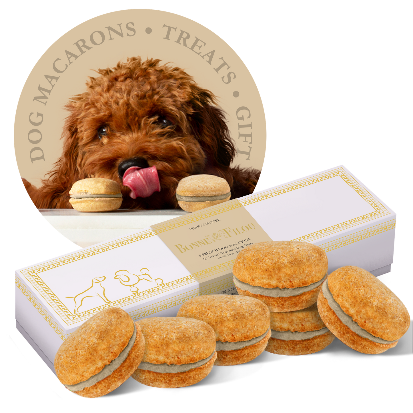 Bonne et Filou Dog Macarons - Box of 6