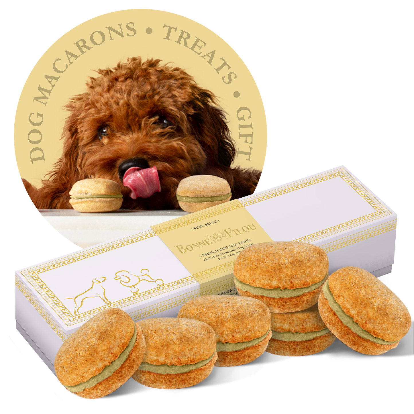 Bonne et Filou Dog Macarons - Box of 6