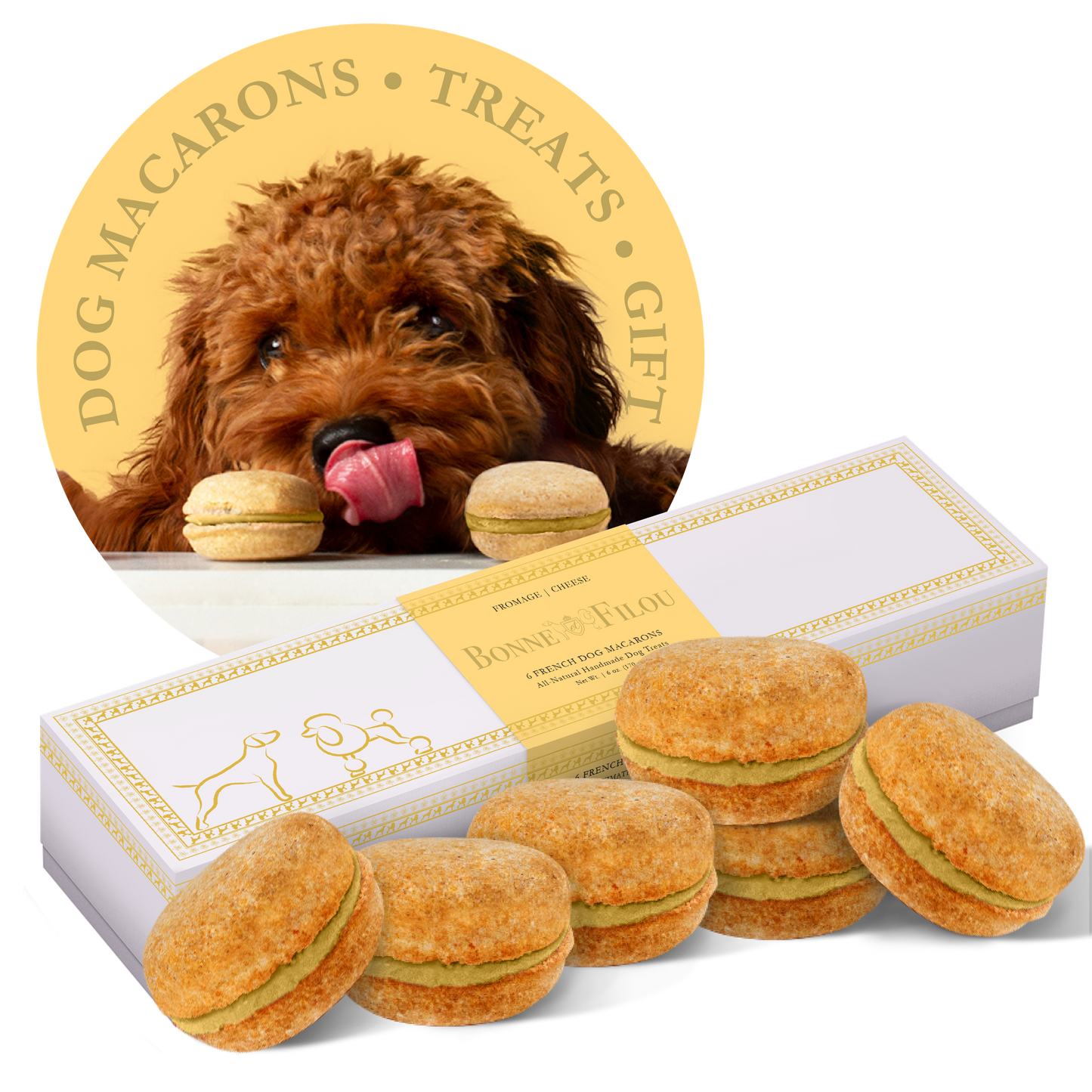 Bonne et Filou Dog Macarons - Box of 6