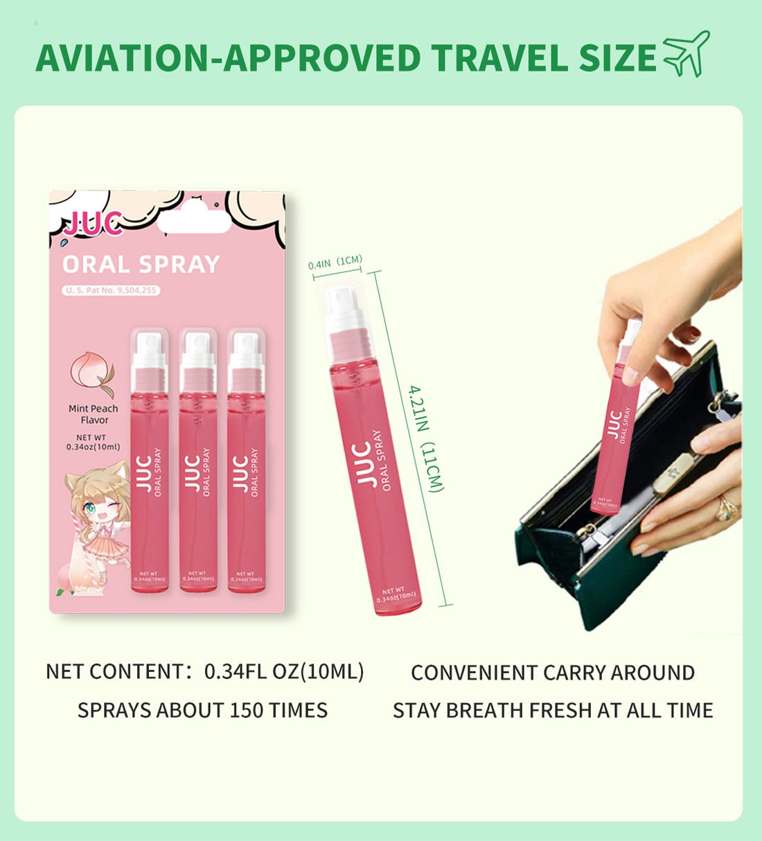 3-Pack Mint Breath Spray lifestyle in-use shot