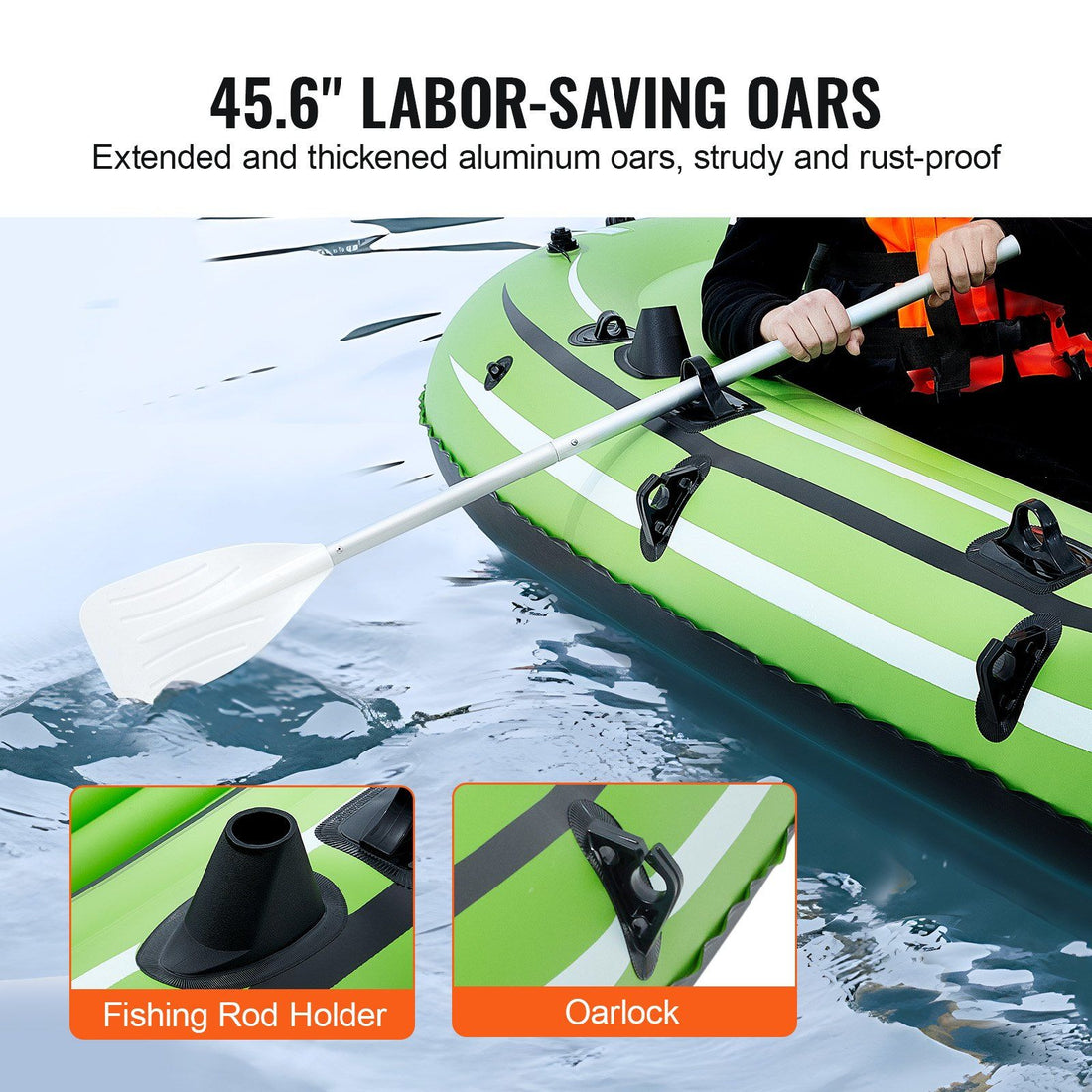 Inflatable boat deflated and rolled for storage