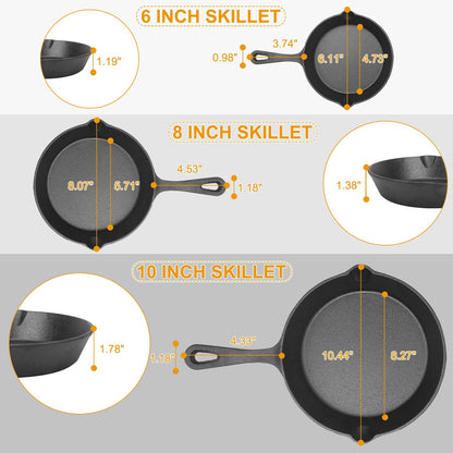 3-Piece Cast Iron Skillet Set additional view 9