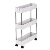 Rolling base detail on slim storage cart