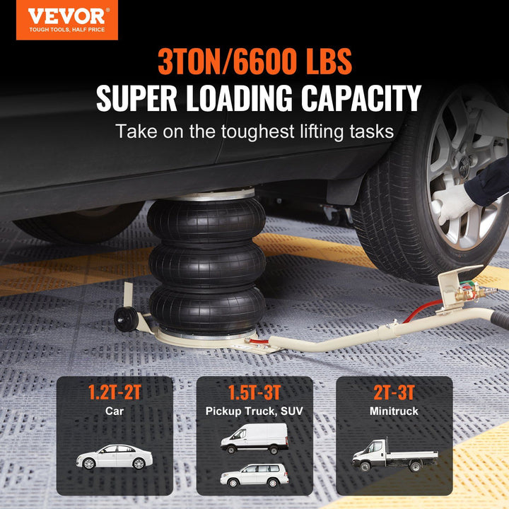 3-Ton Triple Bag Air Jack collapsed low profile