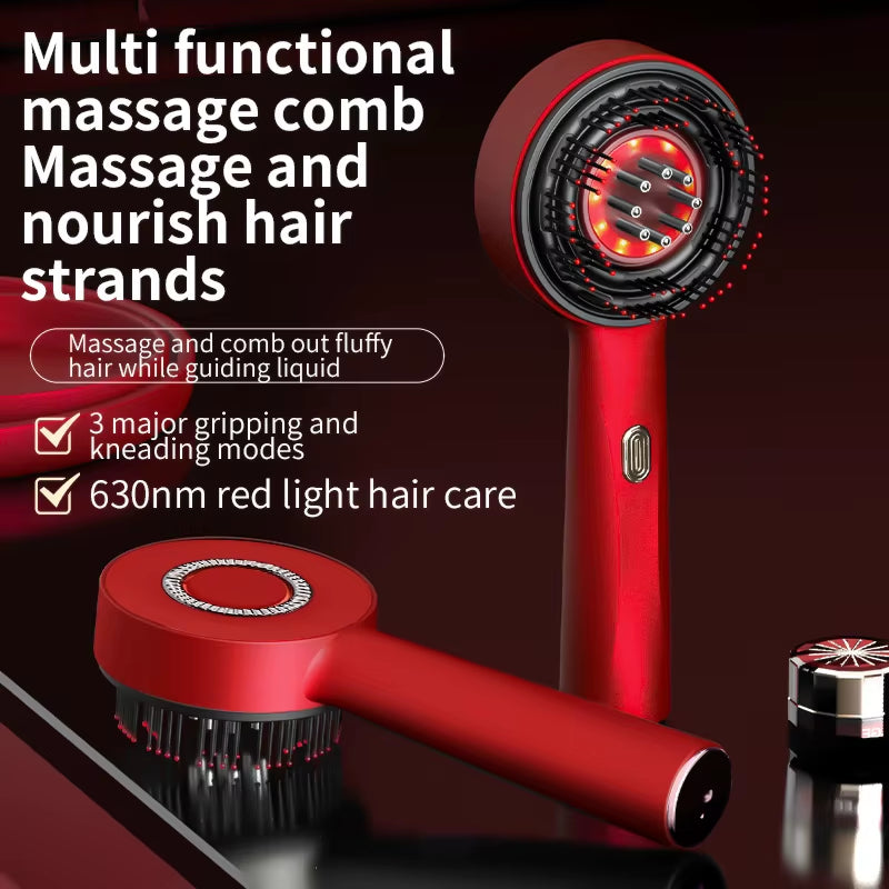 Hair renewal device red light therapy comb in use