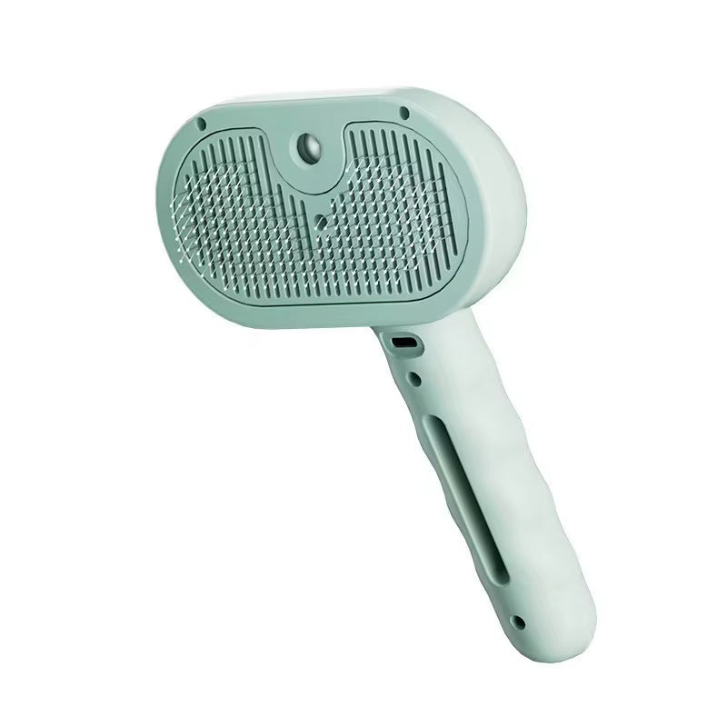 3-in-1 dog grooming brush demonstrating fur removal