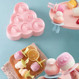 Cartoon animal silicone popsicle mold tray