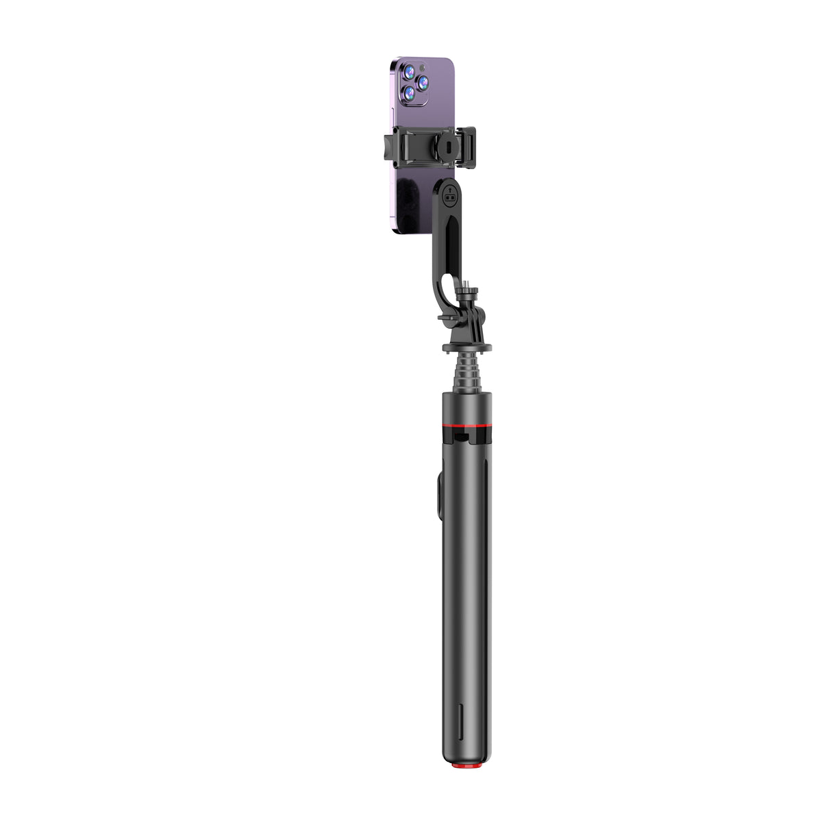 Selfie stick tripod extended height view