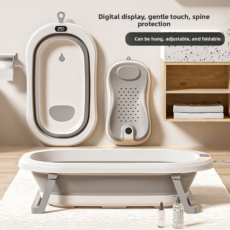 Foldable Baby Bathtub with Temperature Display