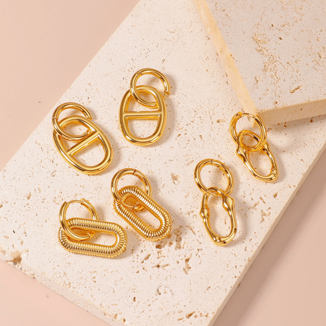 Heart-Shaped Stainless Steel Earrings