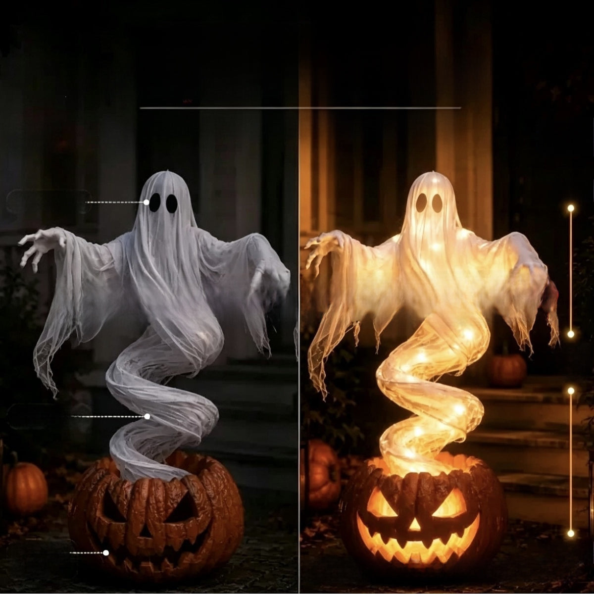 Rotating Ghost Pumpkin Garden Lamp