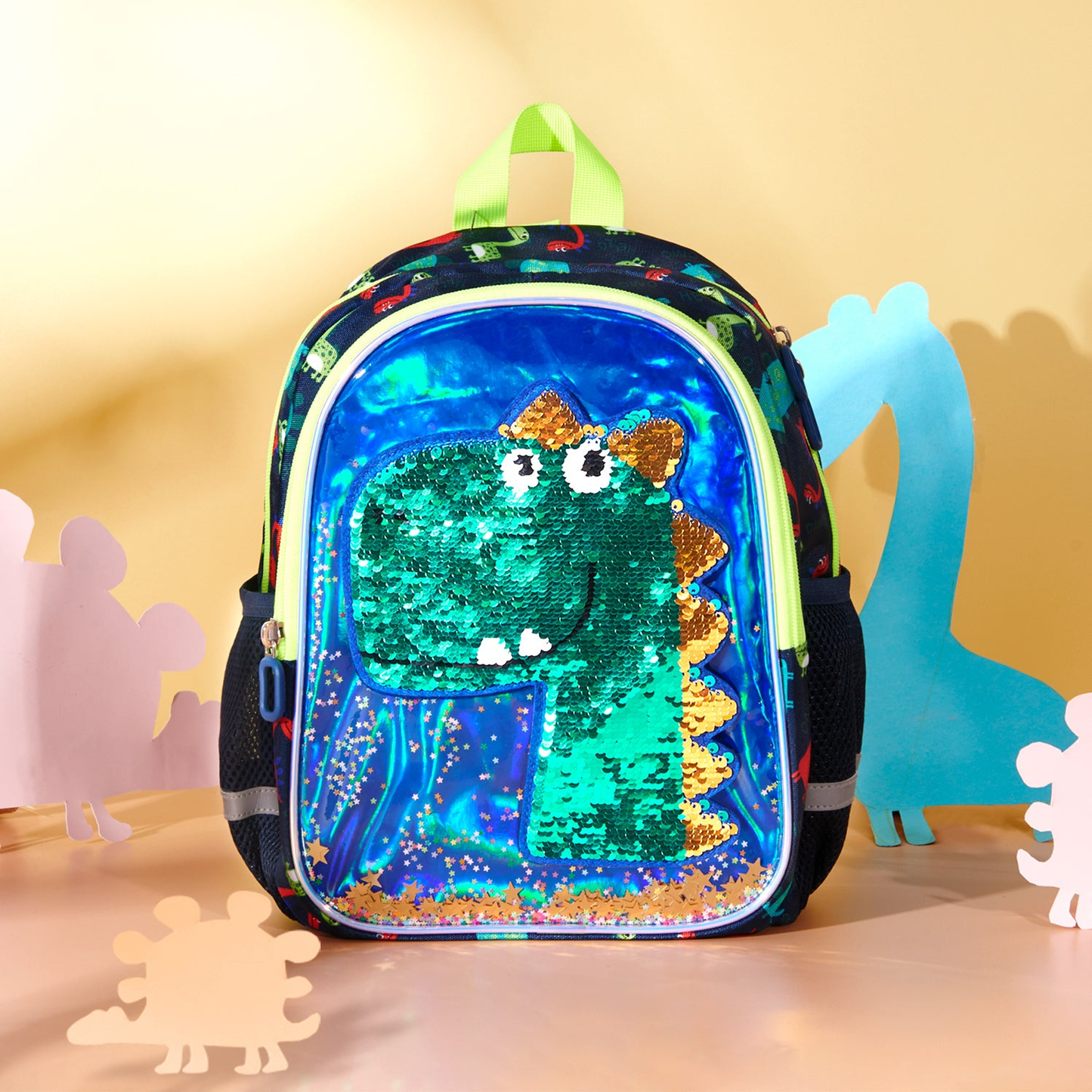 Sunveno Reversible Sequin Dinosaur Kids Backpack