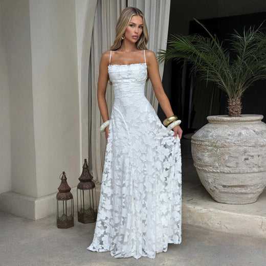 Elegant Lace Backless Evening Dress