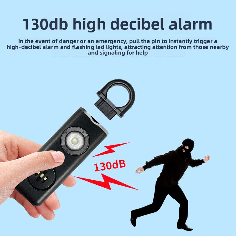 Electronic anti-wolf artifact integrated charging personal alarm