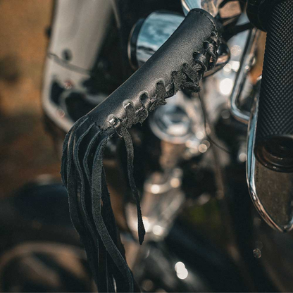 Unik Leather Motorcycle Lever Cover - Black (Style 2026)