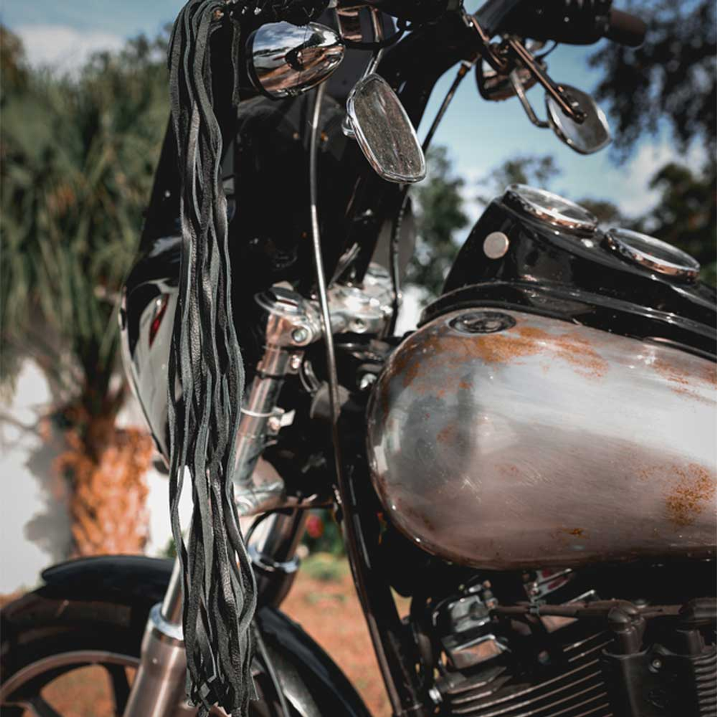Unik Leather Motorcycle Lever Cover - Black (Style 2026)