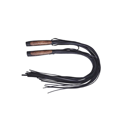 Unik Leather Motorcycle Lever Cover - Black & Brown (Style 5703)