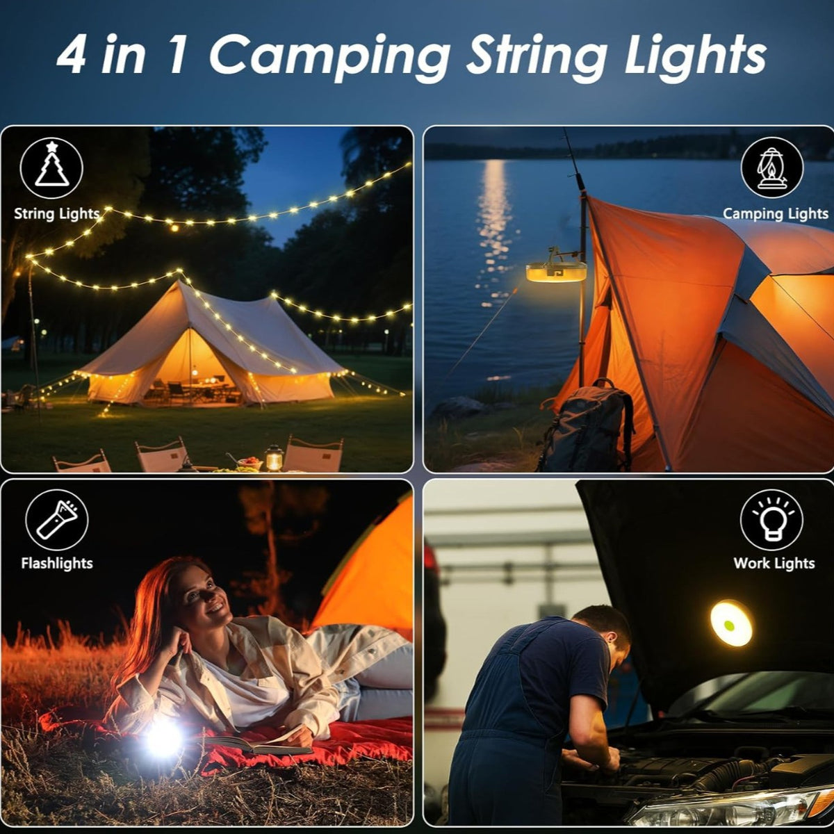 Magnetic Hanging Camping Light with USB Charging