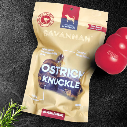 Savannah Pet Food Ostrich Knuckle dog chew, medium size