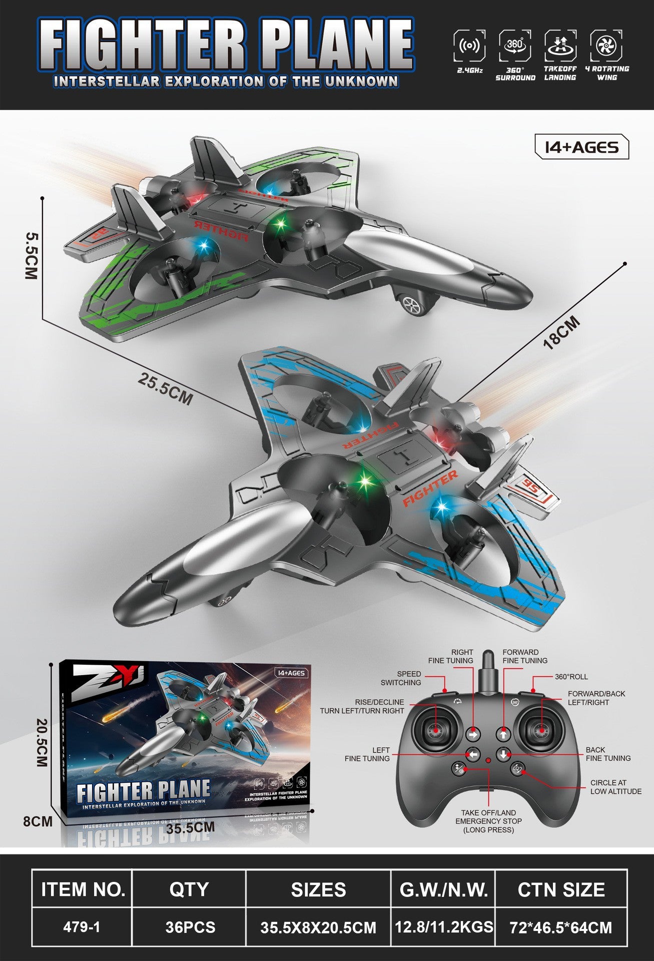 Children's Foam Remote Control Airplane