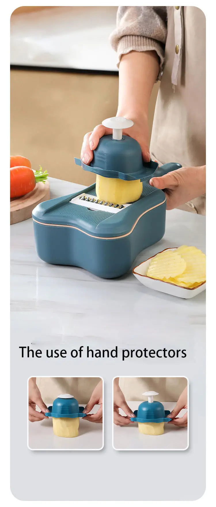 1pc Multifunctional Mandoline Slicer & Vegetable Cutter - Image 8