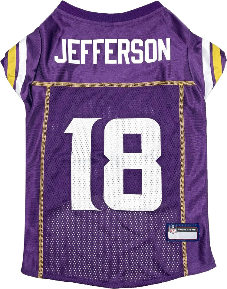 Justin Jefferson Minnesota Vikings pet jersey, size Large