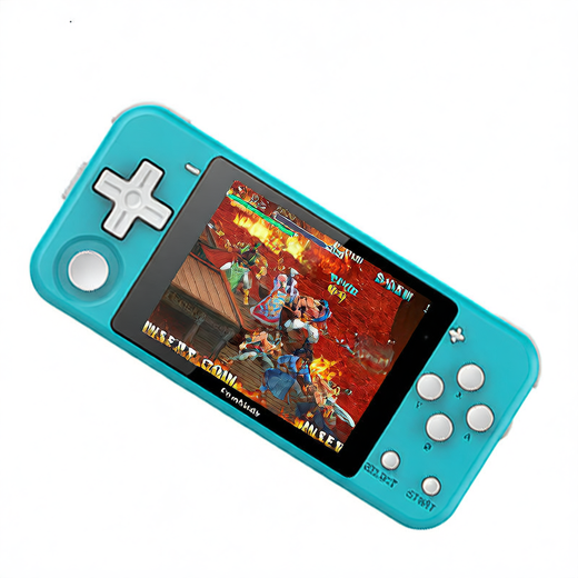 Portable game console in landscape mode