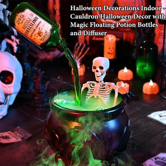 Halloween Witch Bucket Plastic Indoor Decorations Flame Bat Design