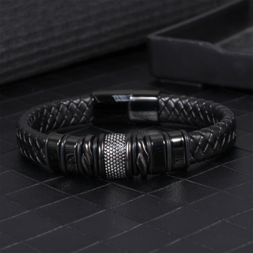 Men's Business Leather Bracelet Simple Stainless Steel Magnetic... product image 3