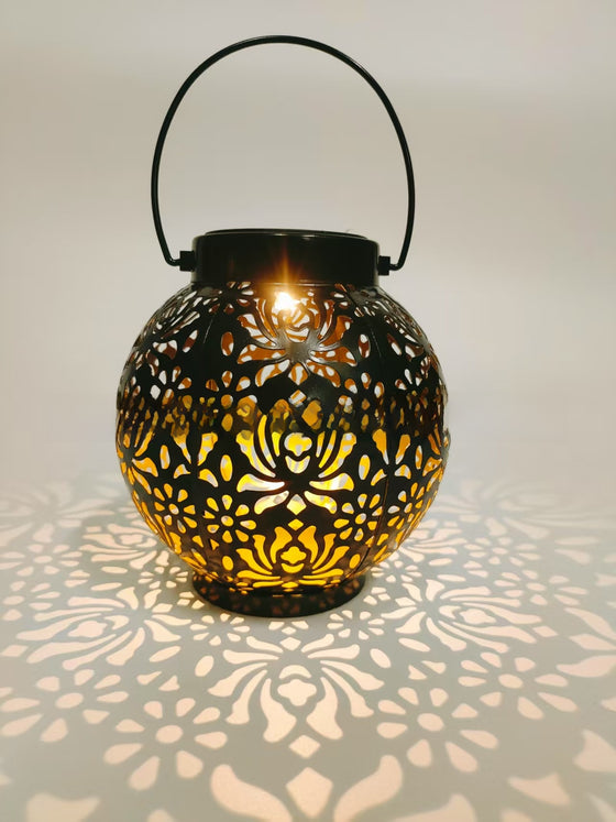 European Solar Iron Round Lantern Outdoor Decoration Garden & Outdoor product image 6