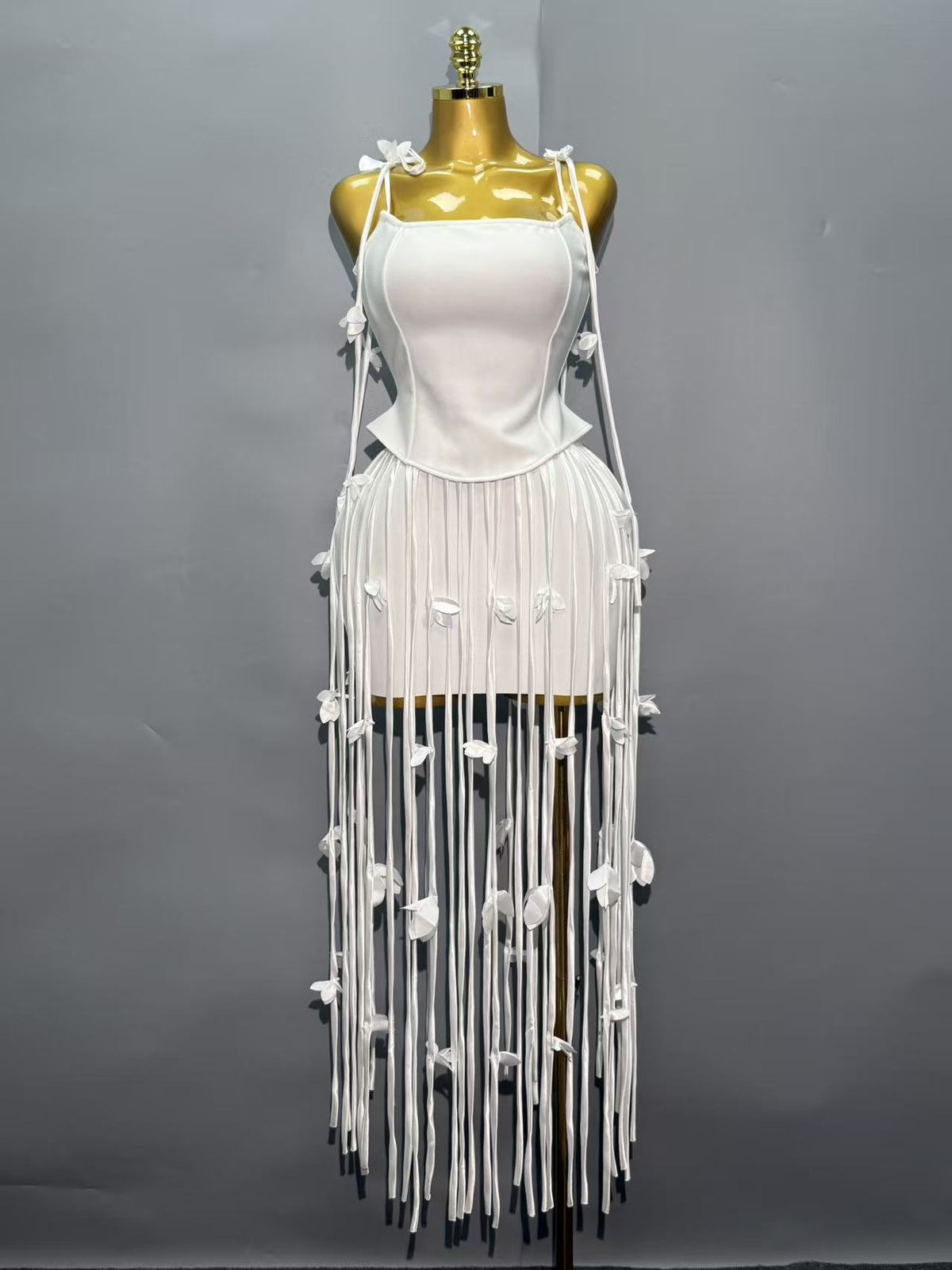 Elegant Tassel Strap Evening Dress