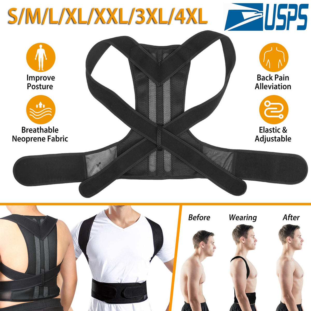 Unisex Back Posture Corrector Brace